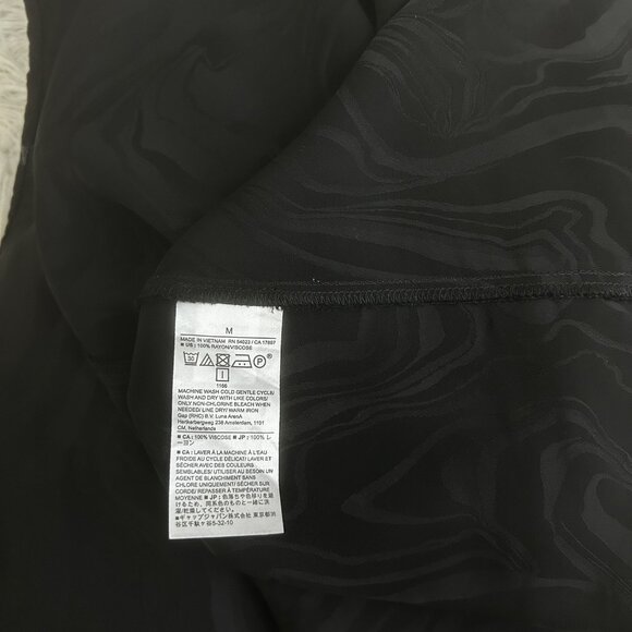 Banana Republic Jacquard A-line Maxi Slip Dress Black Sleeveless Adjustable Sz M - Picture 11 of 12